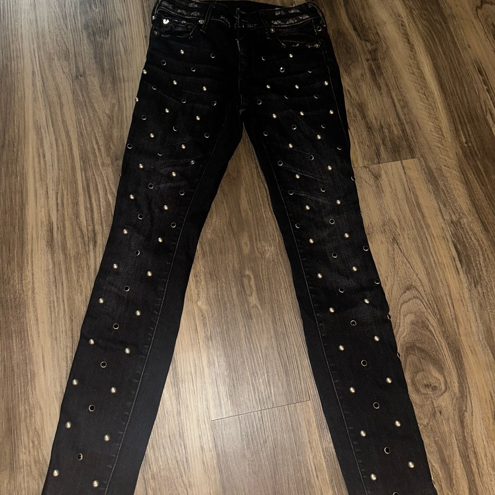 Black Studded true religion Jeans